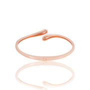 Rose Gold Open Curve Zircon Cuff Bracelet